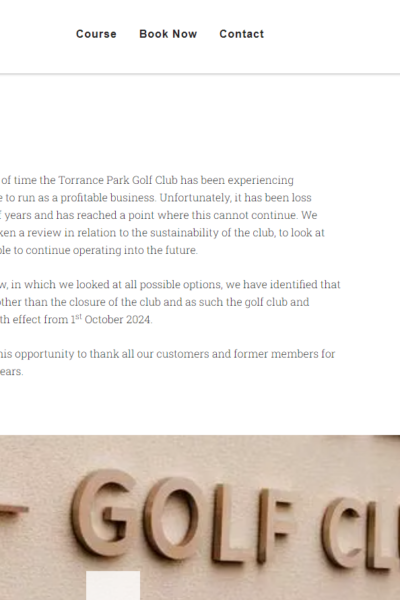 Third UK golf club in one week announces closure