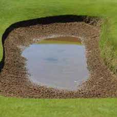 What is the golf rule if my ball lands in a puddle in a bunker?