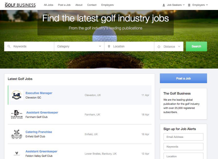 Jobs portal for the entire golf industry is launched