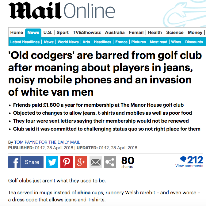 ‘Moaning members barred from golf club’ story goes viral