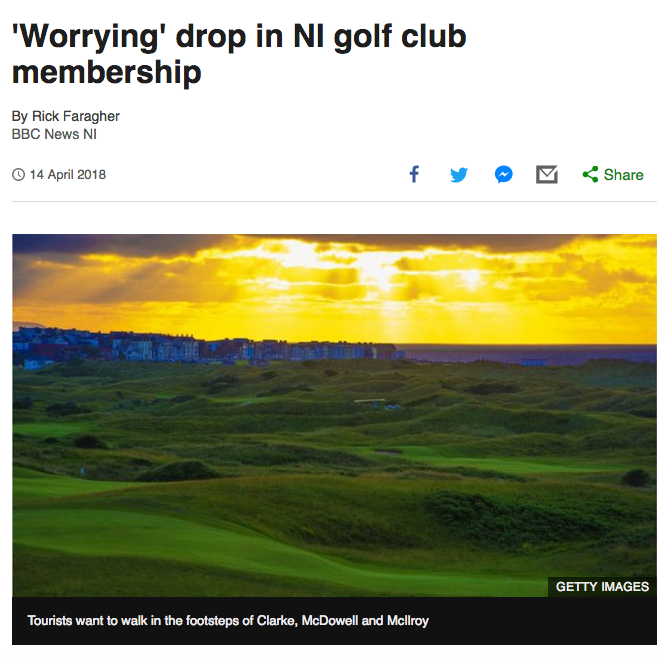 Northern Irish golf clubs see a 30% membership drop in 14 years
