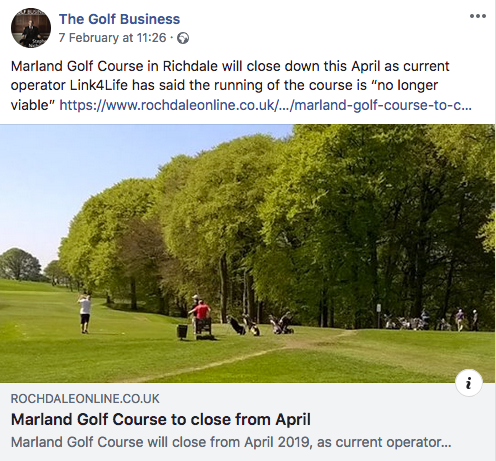 Greater Manchester golf club is 4th to announce March / April closure