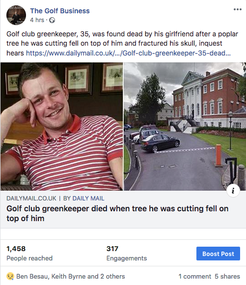Inquest finds greenkeeper’s death was an accident