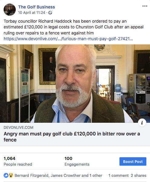 Councillor ordered to pay golf club £120k