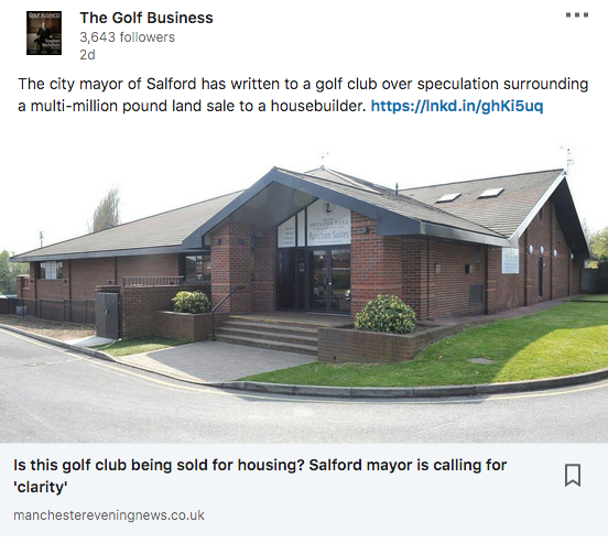 City mayor writes to golf club over sale-for-housing speculation