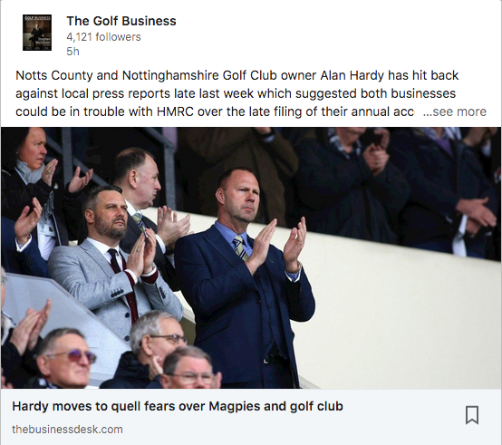Nottinghamshire golf club is not in trouble despite press reports