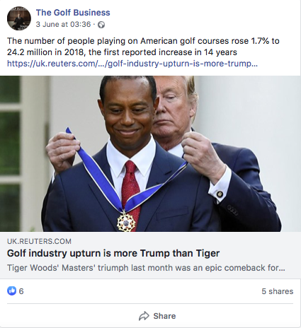 Golf participation in the USA sees first rise in 14 years