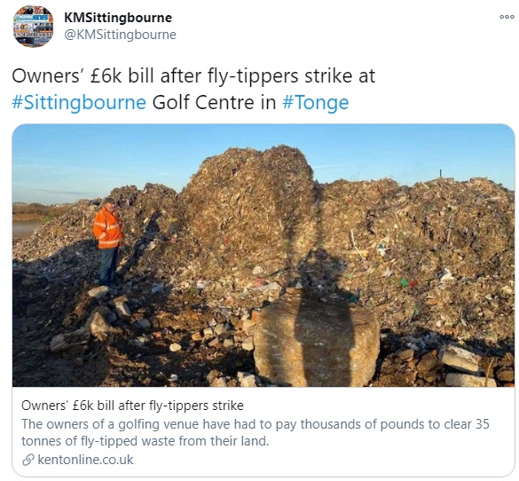 Golf club finds 35 tonnes of waste dumped on its venue