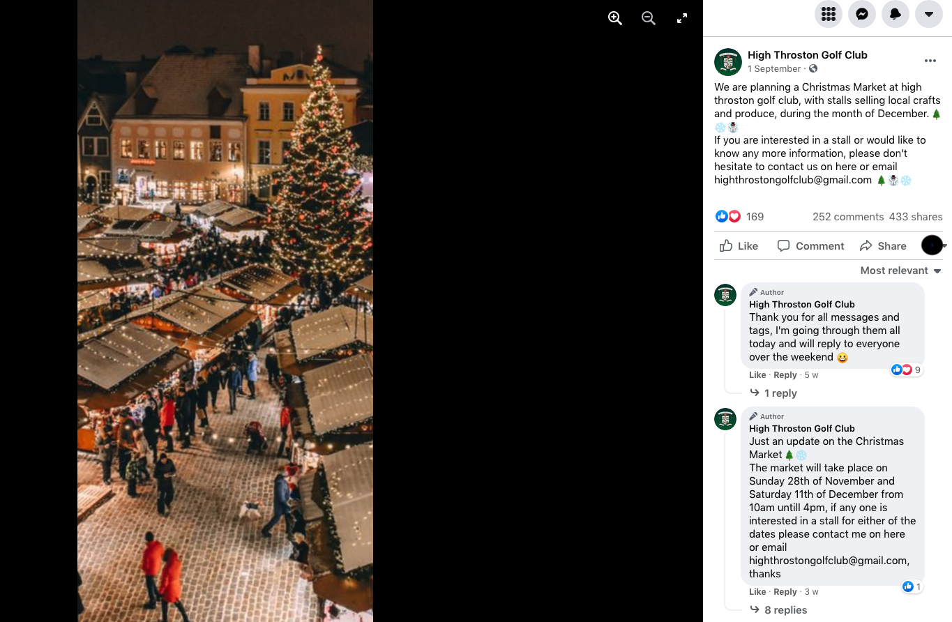 Golf club to host Christmas market