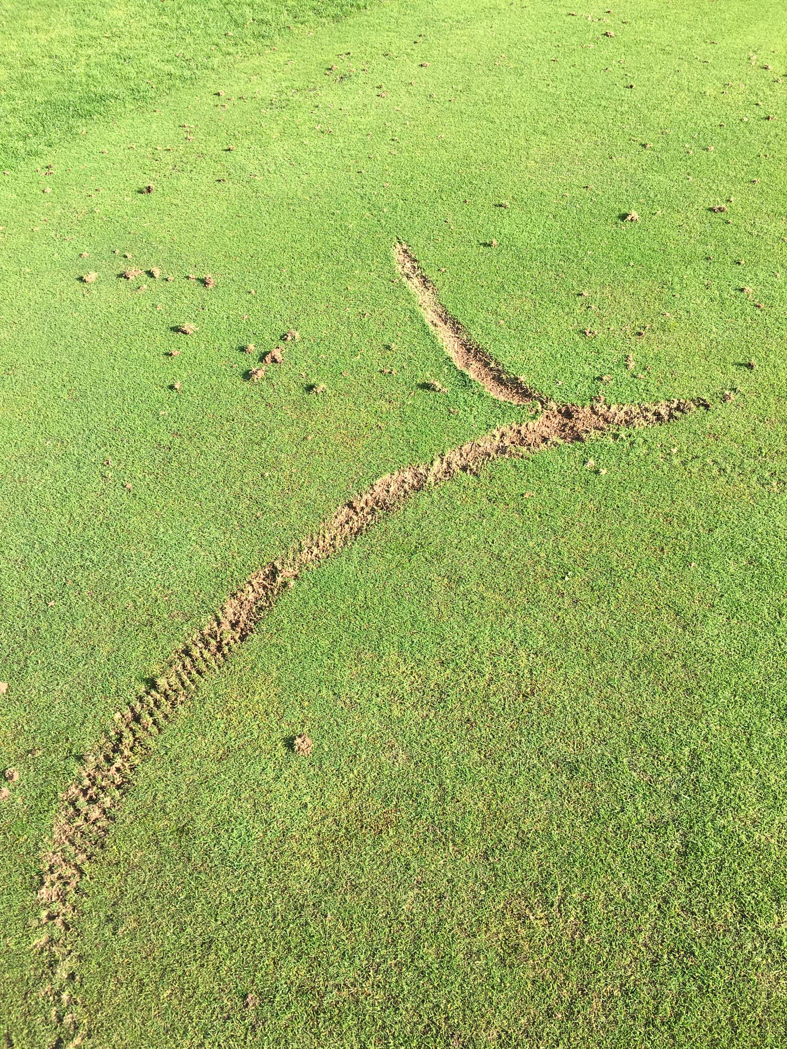 Motorbike tears up Welsh golf course