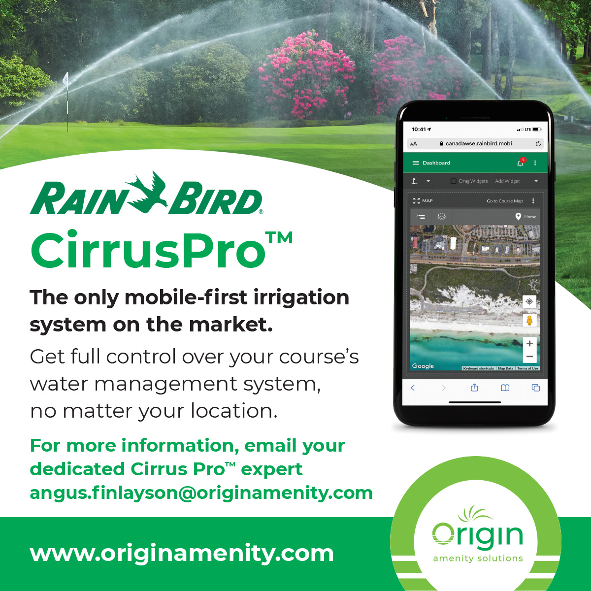 Origin Amenity Solutions now offers Rain Bird CirrusPro™